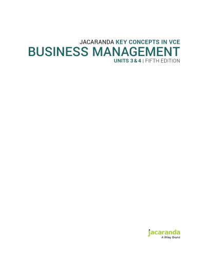 Jacaranda key concepts in vce business management units 3 & 4 fifth edition (PDF Instant Download)
