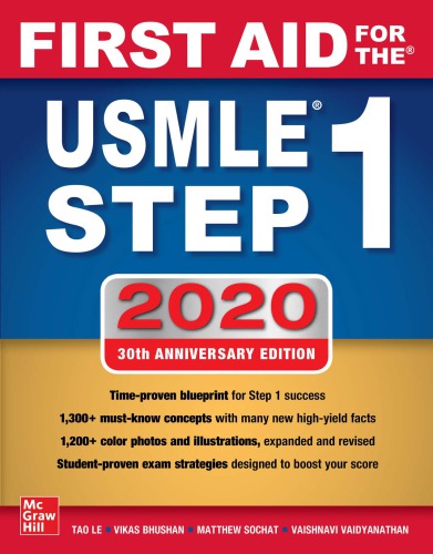 First Aid for the USMLE Step 1 2020, 30th Anniversary Edition (PDF Instant Download)
