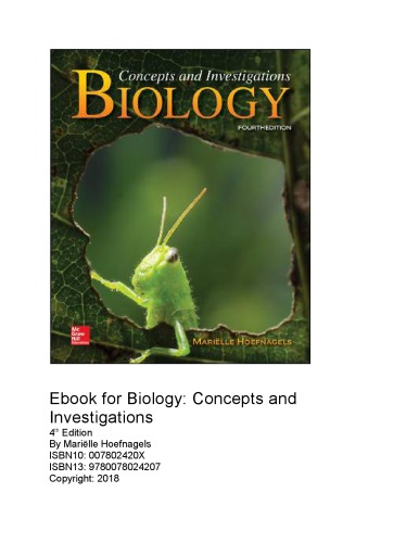 Ebook for Biology Concepts and Investigations (PDF Instant Download)