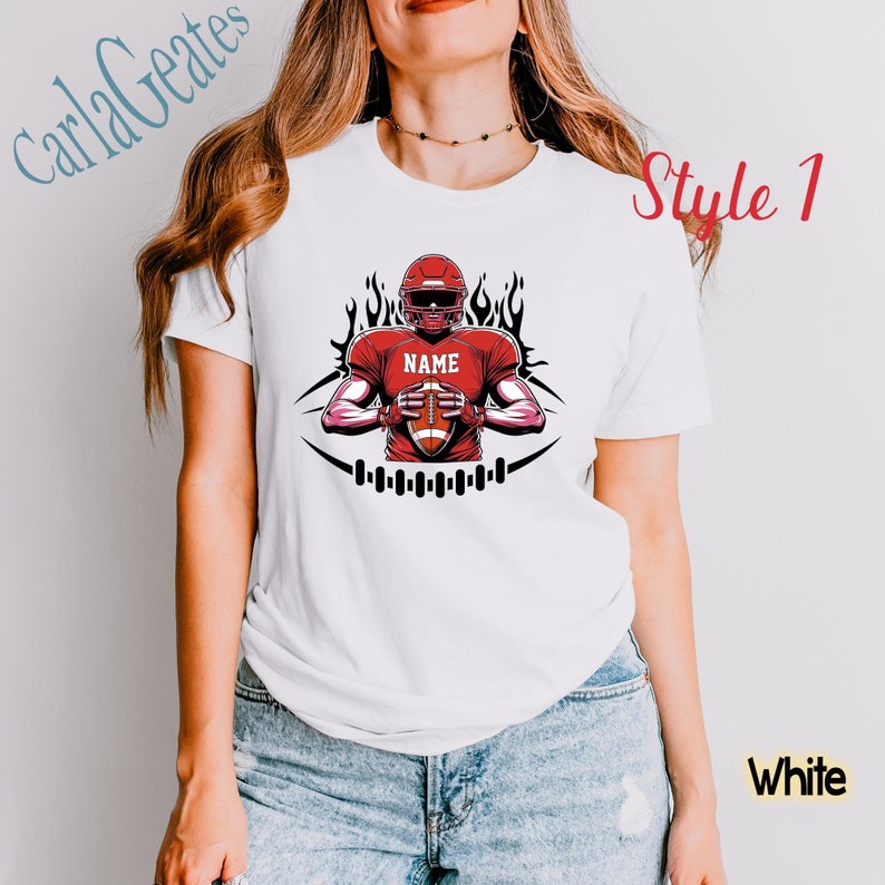 Custom Name Football Player Shirt, Custom Football Team Jersey T-shirt, American Football Tee, Super Bowl Shirt, Women Cropped Sweatshirt