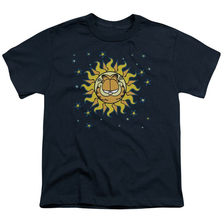 Garfield Celestial Kids Youth T Shirt Licensed TV Show Movie Comic Tee Navy