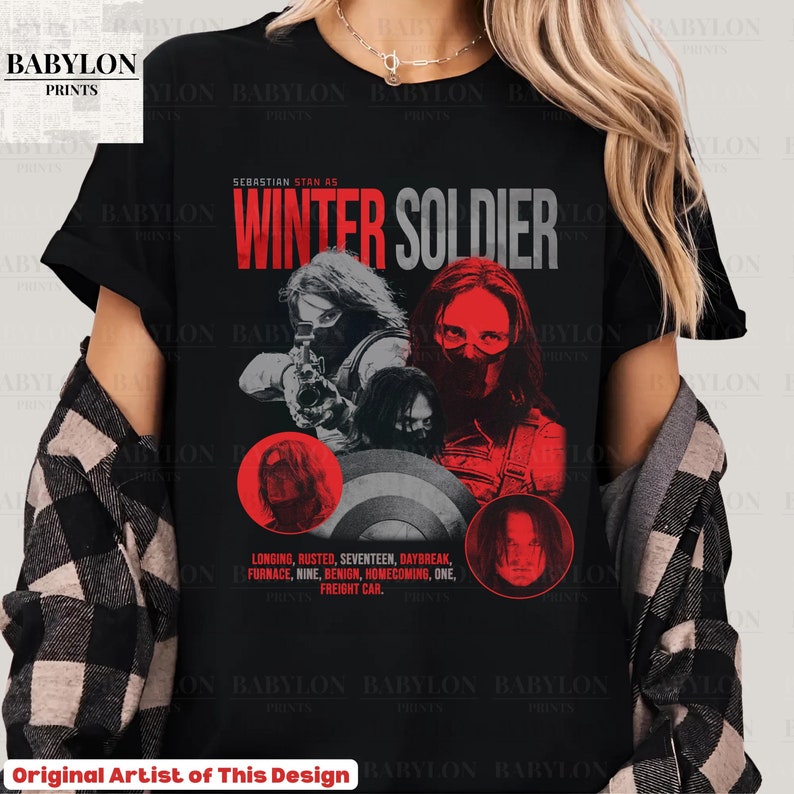 Vintage Winter Soldier T Shirt, Bucky Barnes Vintage Shirt, Bucky Barnes Retro 90s Tshirt, Bucky Barnes Bootleg Tee, The Winter Soldier 1917 For Men And Women