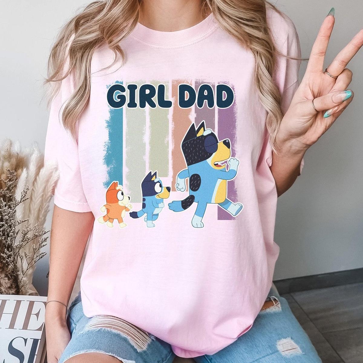 Girl Dad T-Shirt, Blue Dad Shirt, Blue Father's Day Shirt, Retro Bluey Family Shirt, Gift for Dad, Cute Shirt, Family Shirt Girl Dad T-Shirt, Blue Dad Shirt, Blue Father's Day Shirt, Retro Bluey Family Shirt, Gift for Dad, Cute Shirt, Family Shirt