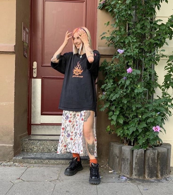 T-shirt with fire flame print