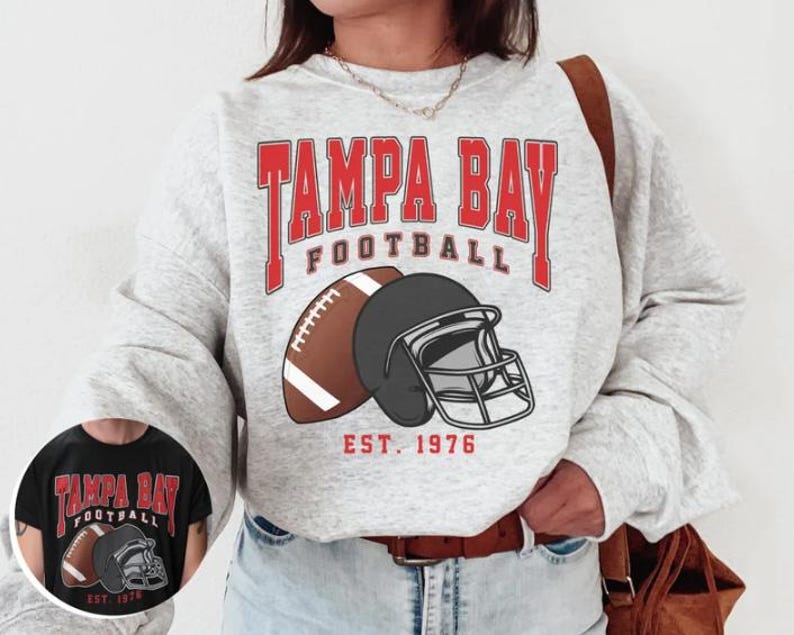 Vintage Tampa Bay Football Crewneck Sweatshirt T-Shirt, Buccaneers Sweatshirt, Vintage Style Tampa Bay Football Shirt, Buccaneers Fans Gift For Men And Women