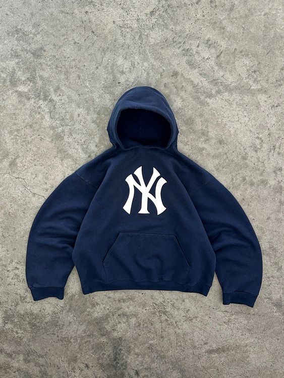 FADED NAVY BLUE -NY HOODIE - 1990S, Shirt Outfit Idea