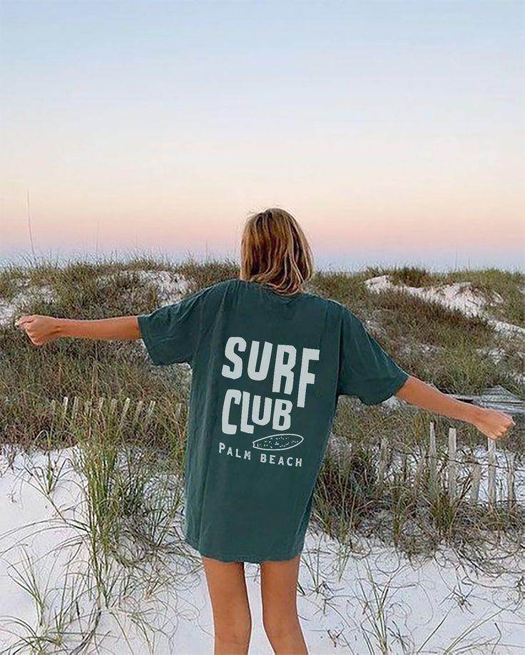 Shirt Palm Beach Surf Club Tee | 90s Vintage Surfing Retro Surfer Shirt Florida Beach Club Shirt Preppy Aesthetic Shirt