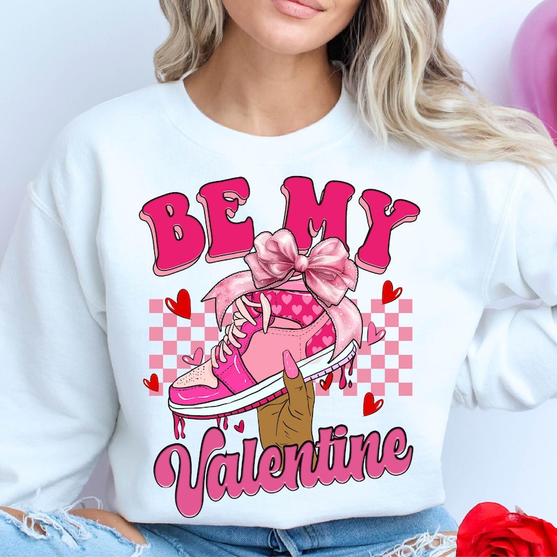 Be My Valentine Afro Girl Sneakers Shirt, Black Woman Shirt, Valentine's Day Shirt, Valentine's Sneakers Shirt, Be my Valentine Shirt