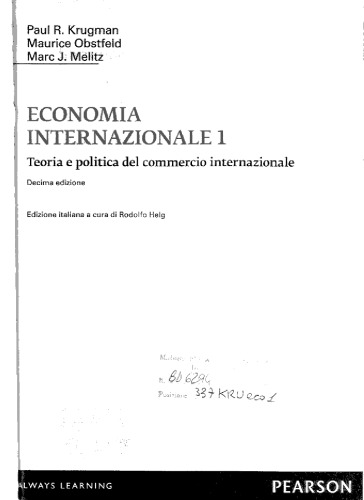 Economia internazionale 1: teoria e politica del commercio internazionale (PDF Instant Download)