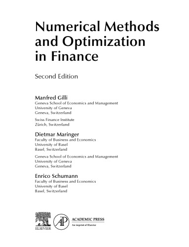 Numerical Methods and Optimization in Finance [2nd ed.] (PDF Instant Download)
