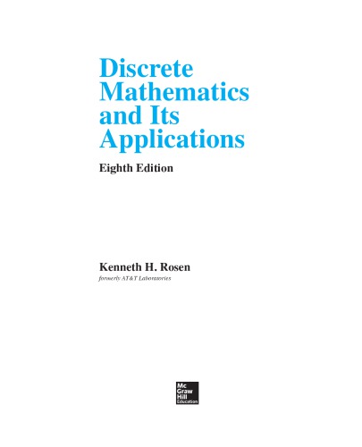 Discrete Mathematics and its Applications [8th ed.] (PDF Instant Download)