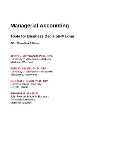 Managerial Accounting: Tools for Business Decision-Making (PDF Instant Download)
