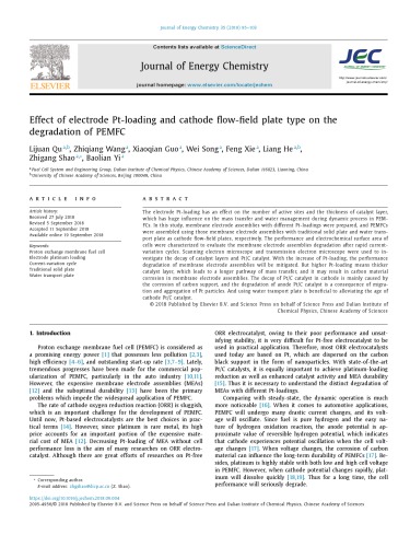 Effect of electrode Pt-loading and cathode flow-field plate type on the degradation of PEMFC (PDF Instant Download)