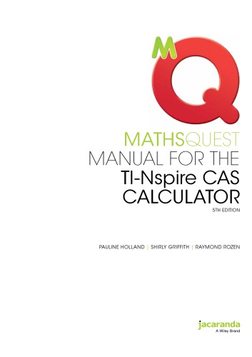Manual for the TI Nspire CAS Calculator (PDF Instant Download)