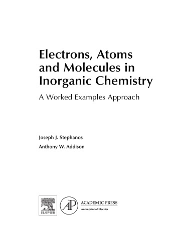 Electrons Atoms and Molecules in Inorganic Chemistry. A worked Examples Approach (PDF Instant Download)