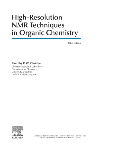 High-Resolution NMR Techniques in Organic Chemistry (PDF Instant Download)