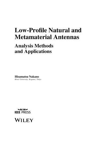 Low-Profile Natural and Metamaterial Antennas (PDF Instant Download)