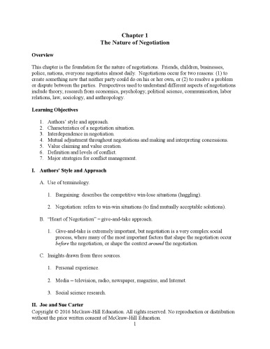 Essentials of Negotiation – Solutions Manual for sixth edition (PDF Instant Download)
