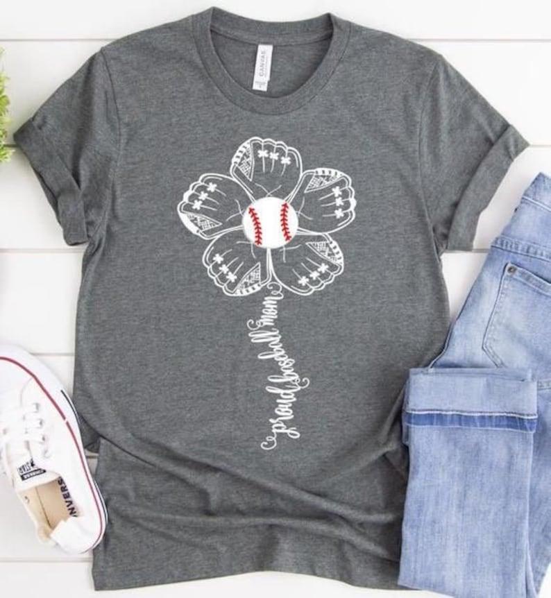 Flower baseball Proud Mom Shirt for womenswear