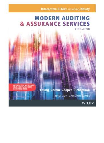 Modern Auditing And Assurance Services 6Th Edition (PDF Instant Download)