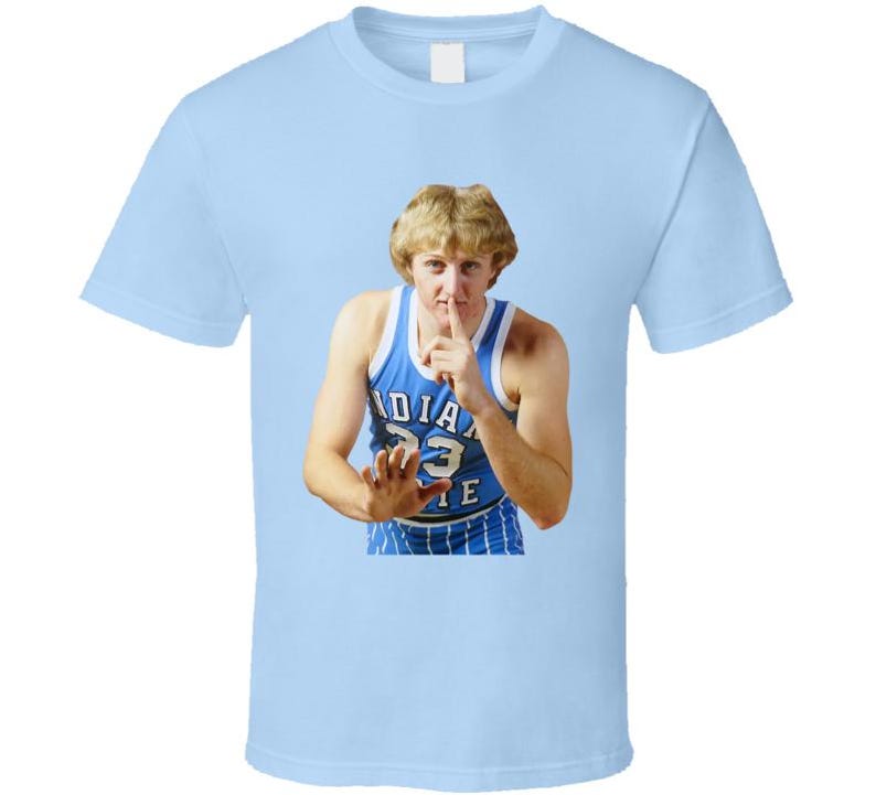 Larry Bird Retro 1977 Indiana State Boston Basketball Fan T Shirt