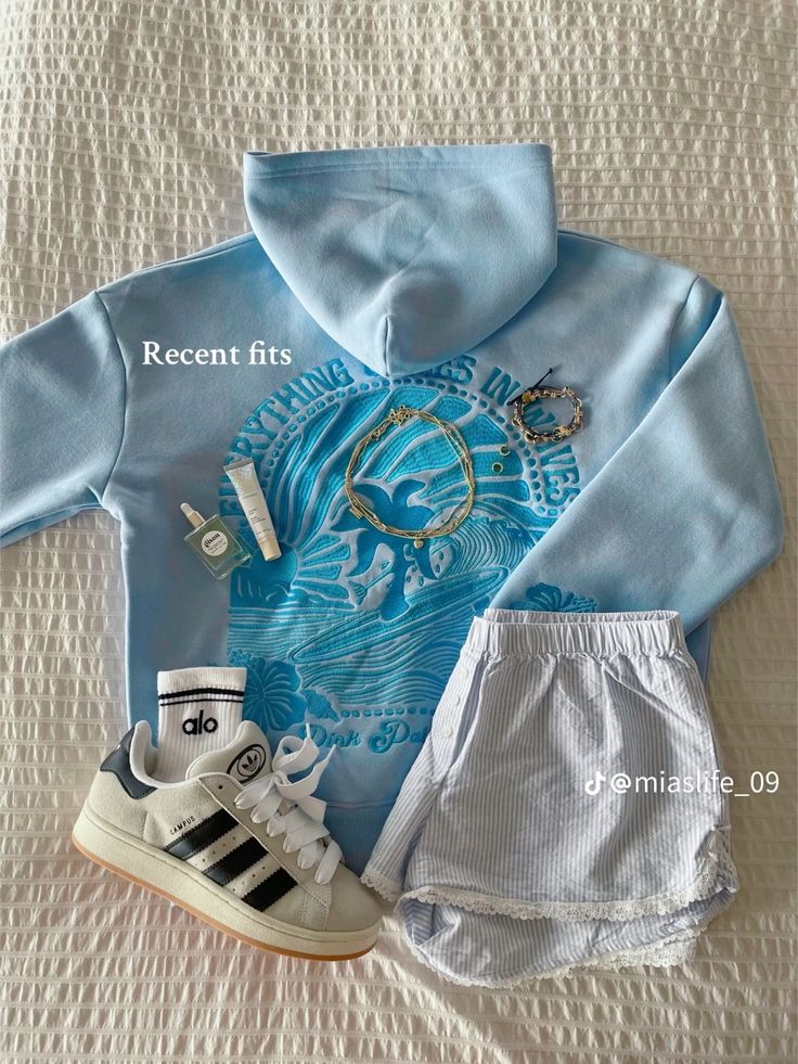Everything Comes in Waves Hoodie in Blue