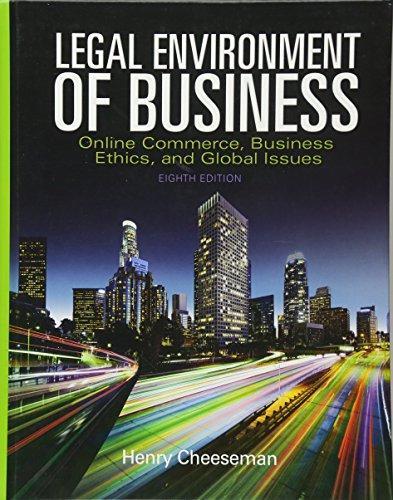 Legal Environment Of Business Online Commerce Ethics And Global Issues 8Th Edition (PDF Instant Download)