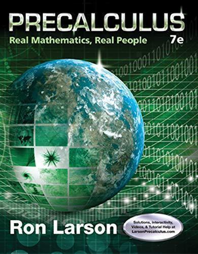 Precalculus Real Mathematics Real People 7Th Edition (PDF Instant Download)