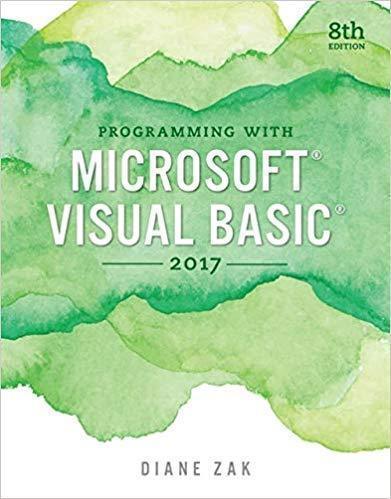 Programming With Microsoft Visual Basic 2017 8Th Edition (PDF Instant Download)