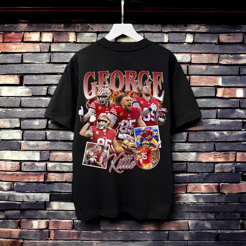 George Kittle 90s Vintage Bootleg T-Shirt, George Kittle shirt, Vintage Oversized Sport Tee, Retro American Football Bootleg Gift