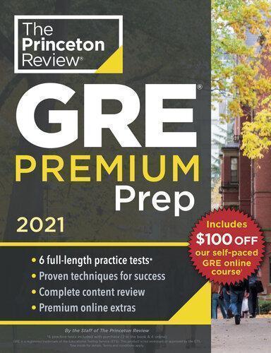 Princeton Review Gre Premium Prep 2021 6 Practice Tests Review Techniques (PDF Instant Download)