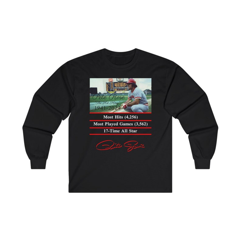MLB Pete Rose Memorial Legacy HOF Baseball History Lovers Unisex Tee, Long Sleeve Shirt, Sports Fan Gift, Baseball Hall of Fame Apparel, For Men And Women