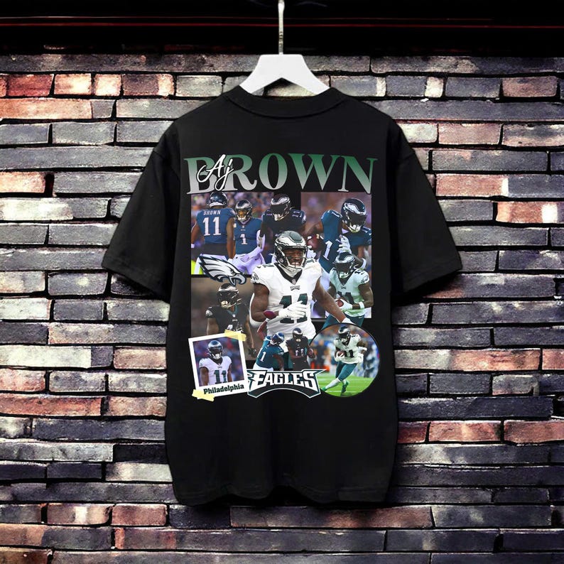 AJ Brown Vintage 90s Football Bootleg Style T-Shirt | AJ Brown Graphic Tee | Retro Football Shirt