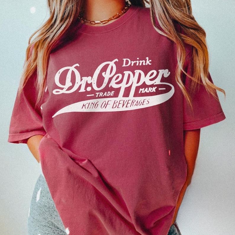 Dr Pepper Tee UNISEX Comfort Colors Vintage Shirts Dr Pepper Shirt Oversize Dress Tee Retro Soda Crewneck Trendy Dr Pepper Lover Gifts Clothing Cotton