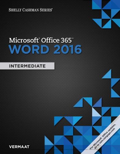 Microsoft Office 365 Word 2016 Intermediate Shelly Cashman Series (PDF Instant Download)