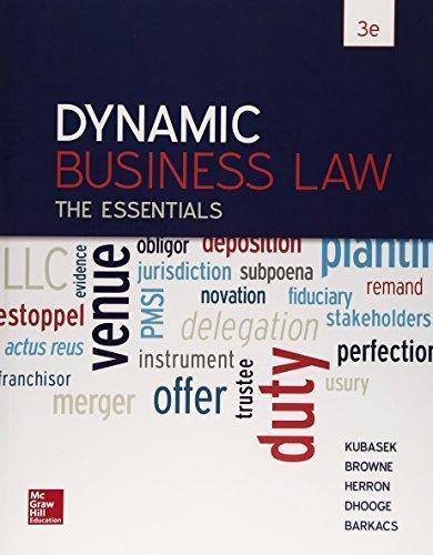 Dynamic Business Law The Essentials 3Rd Edition (PDF Instant Download)