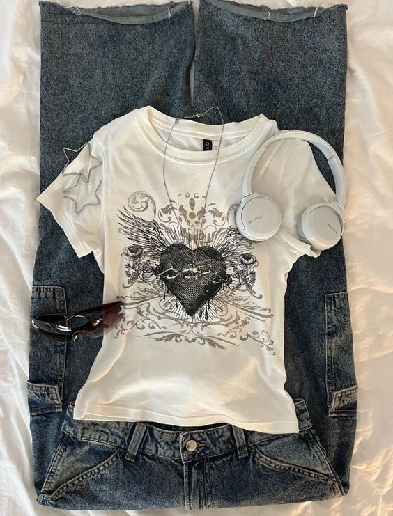 Y2K Hip Hop Retro Gothic Fashion Graphic Print T-shirt Vintage Streetwear Punk Tee Rock Gothic Loose Short Sleeve Tops