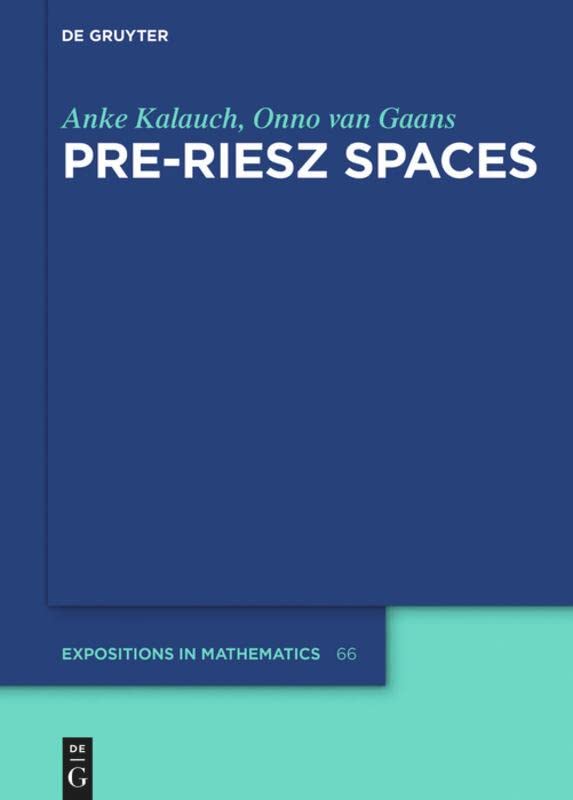 Pre-Riesz Spaces  Edition (PDF Instant Download)