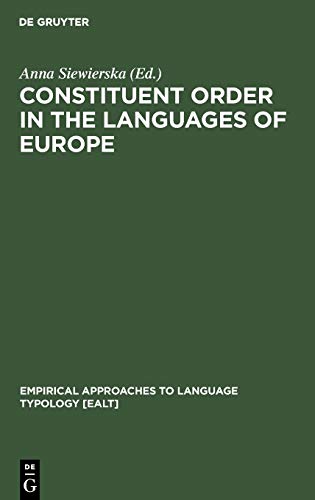 Eurotyp: Typology of Languages in Europe, Volume 1: Constituent Order in the Languages of Europe  Edition (PDF Instant Download)