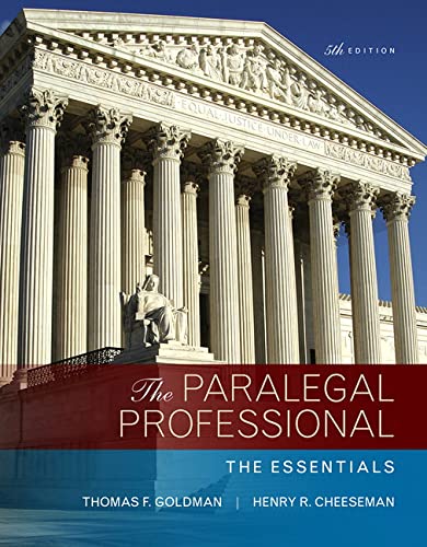Paralegal Professional The Essentials The 5th Edition by Thomas F Goldman (PDF Instant Download)