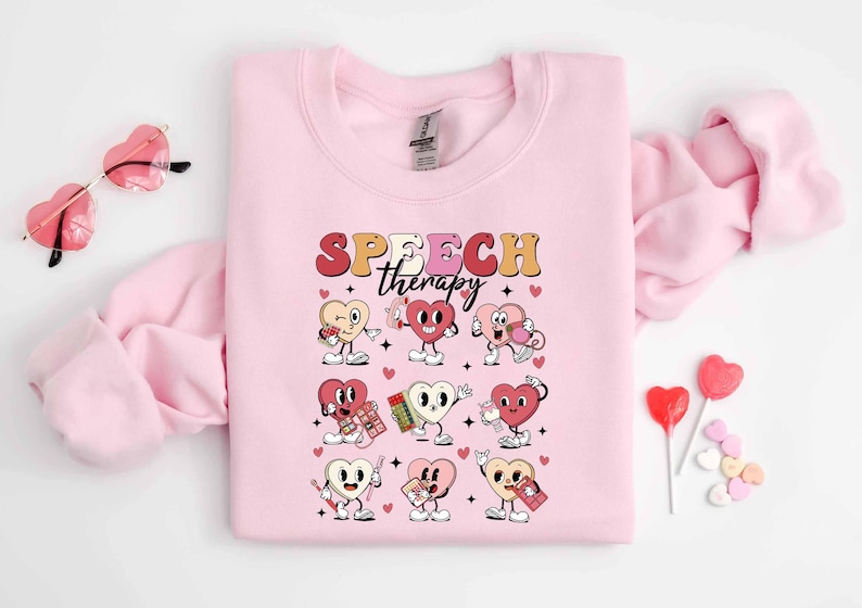 Speech Therapy Valentine Sweatshirt, Speech Therapist Valentine Shirt, SLP Valentines Day Shirt, Valentine Candy Hearts Shirt, Gift For SLP For Men And Women
