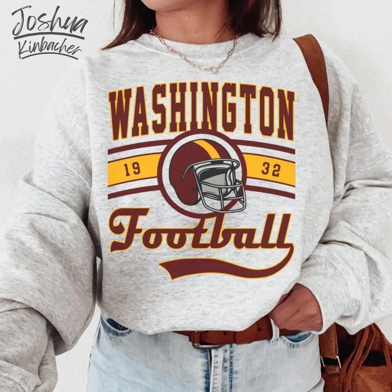 Washington Football Crewneck, Vintage Style Washington Sweatshirt, Commander Sweater, Retro Style 90s Washington Sweatshirt Fans Gift For Men And Women