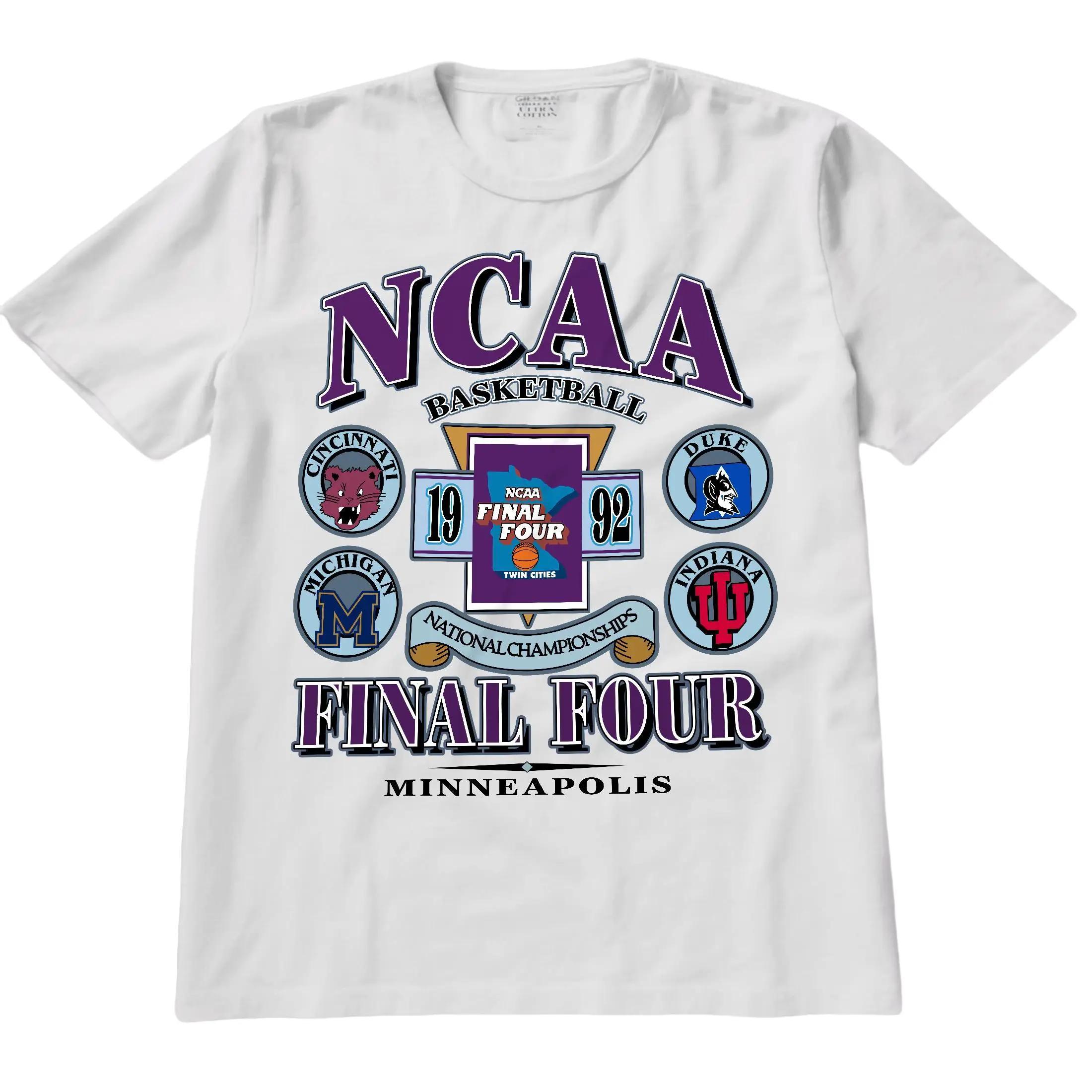 Vintage 1995 NCAA Final Four T-Shirt Cotton Light Color Menswear Top Underwear Streetwear