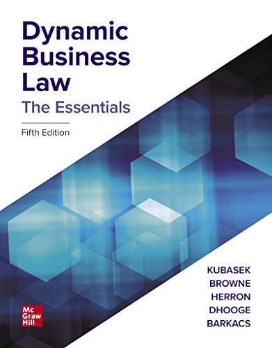 Dynamic Business Law The Essentials 5th Edition by Nancy Kubasek (PDF Instant Download)