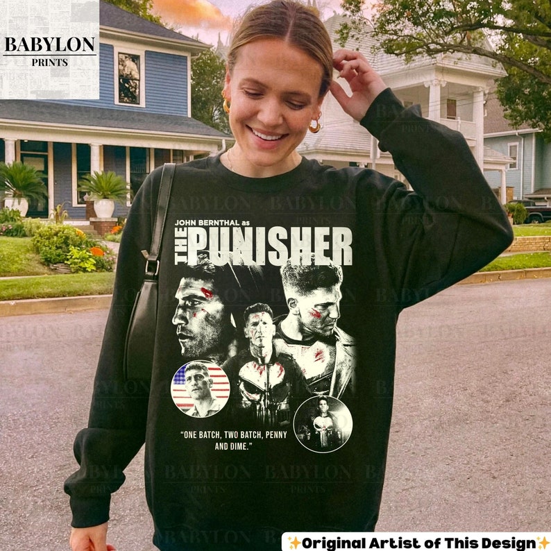 the Punisher Shirt Vintage John Bernthal Punisher Show Shirt Frank Castle Shirt Daredevil Born Again Marvel Shirt Punisher Gift for Dad For Men And Women