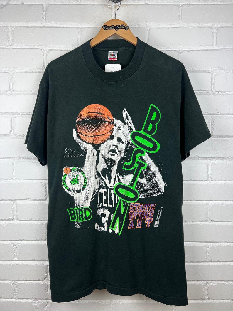 Vintage 90s Larry Bird Boston Celtics State Of The Art Magic Johnson Ts NBA T Shirt Size XL For Men And Women