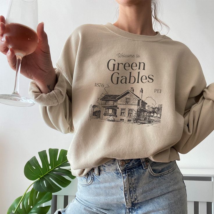 Anne Of Green Gables Crewneck Sweatshirt | Anne With An E | Book Lover Gift Idea | Women's Green Gables Shirt | Bookish Gift For Her