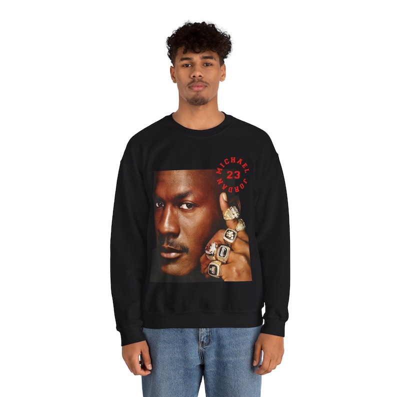 Michael Jordan 6 Rings Sweatshirt,GOAT, Basketball Gift, Sports Fan Apparel, Athlete Sweatshirt, Crewneck Jumper