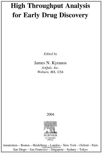 High Throughput Analysis for Early Drug Discovery 1 Edition (PDF Instant Download)