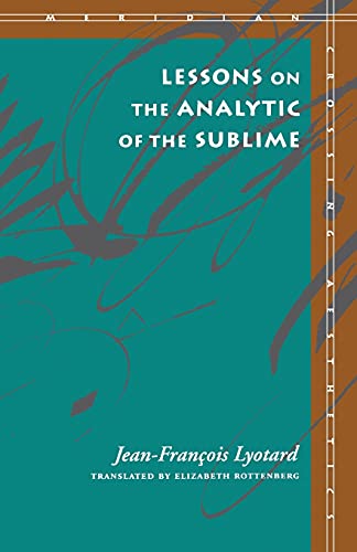Lessons on the Analytic of the sublime: Kant's Critique of judgment,  sections  23-29 1 Edition (PDF Instant Download)